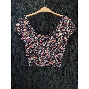 Floral off-shoulder crop top
